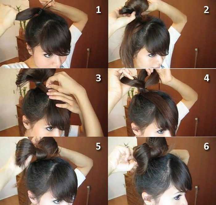 Как сделать прическу самой себе на средние волосы феном