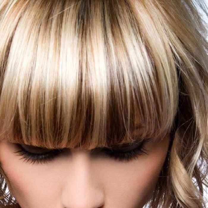 Мелирование частое на темные волосы средней длины с челкой фото