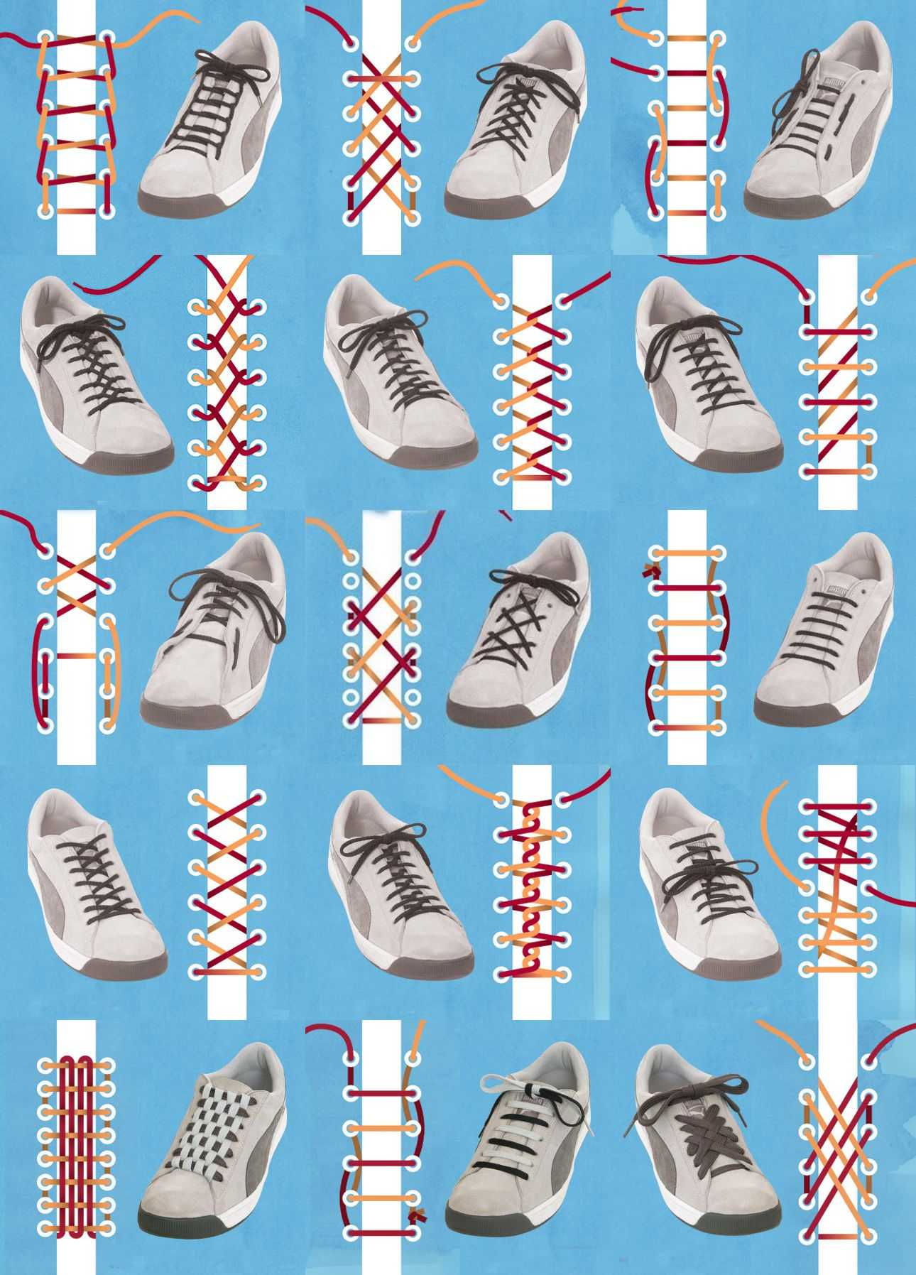 Как красиво завязать шнурки на кроссовках 7 дырок женские по шагово фото