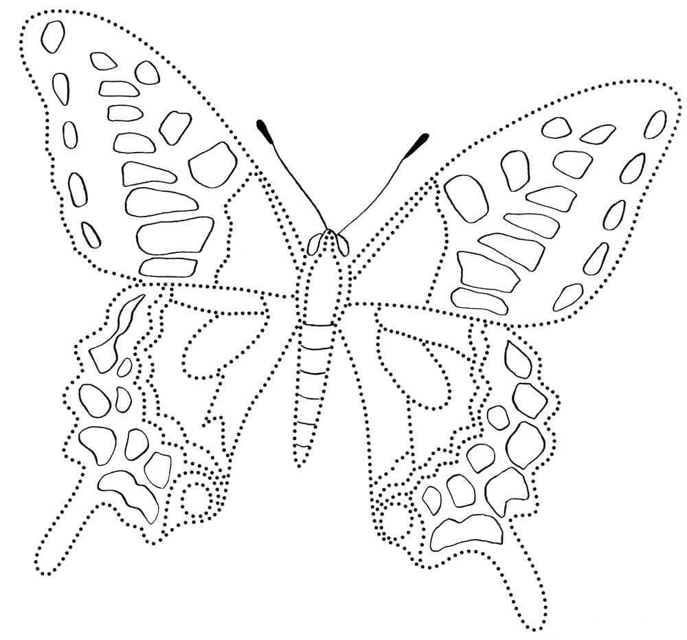 Бабочка рисунок по точкам
