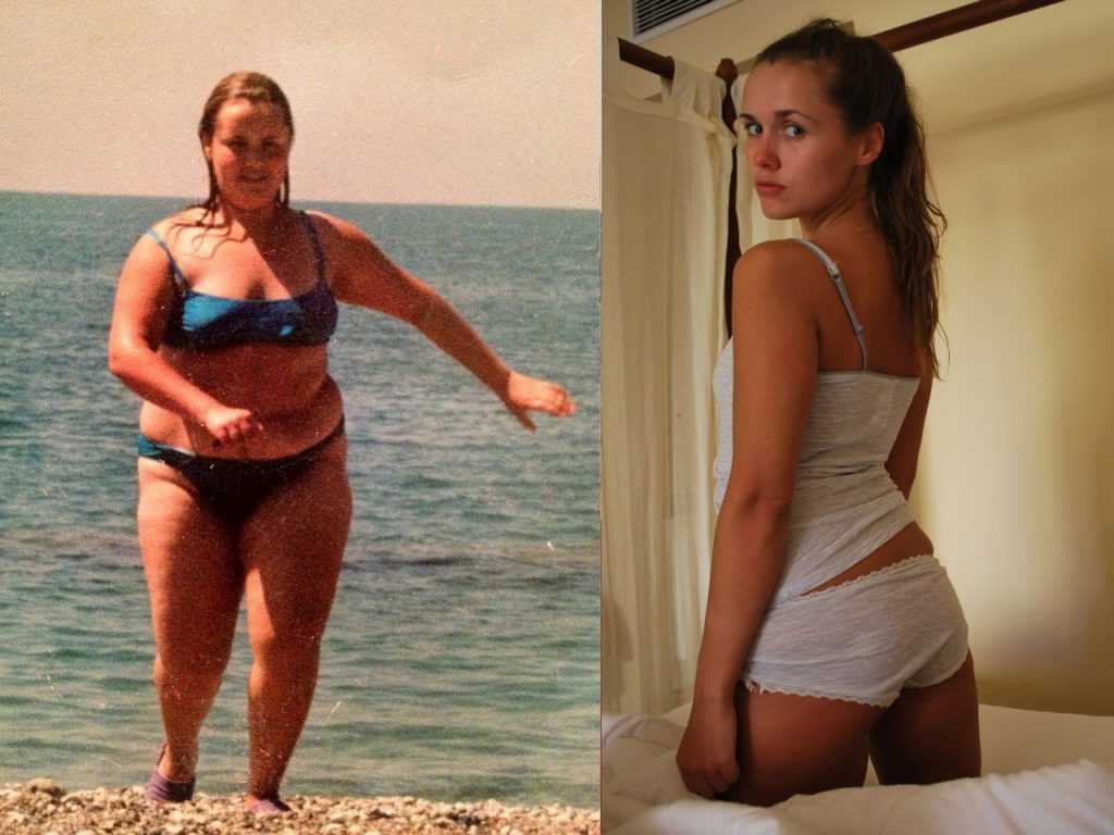 Девушки в купальниках до похудения и после