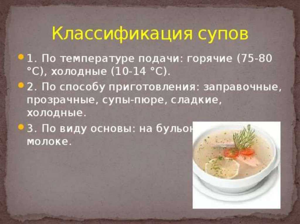 Требование к качеству к сладким и молочным супам