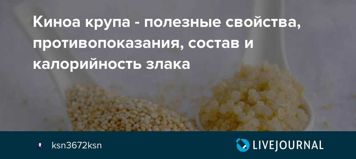 Крупа киноа: пищевая ценность и калорийность, приготовление