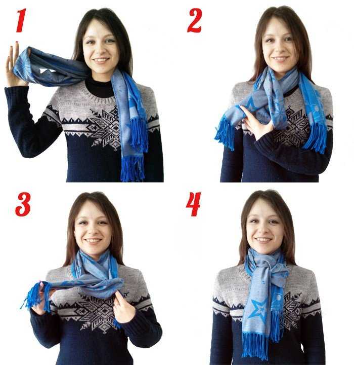 Как завязывать шарф на пальто