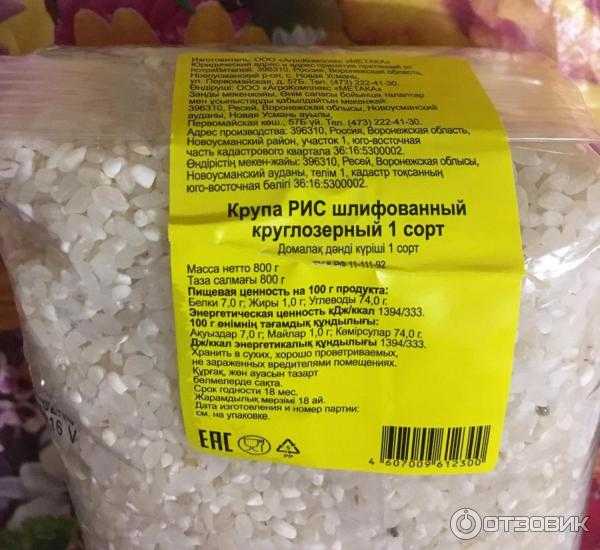 Рис - калорийность, польза и вред, полезные свойства