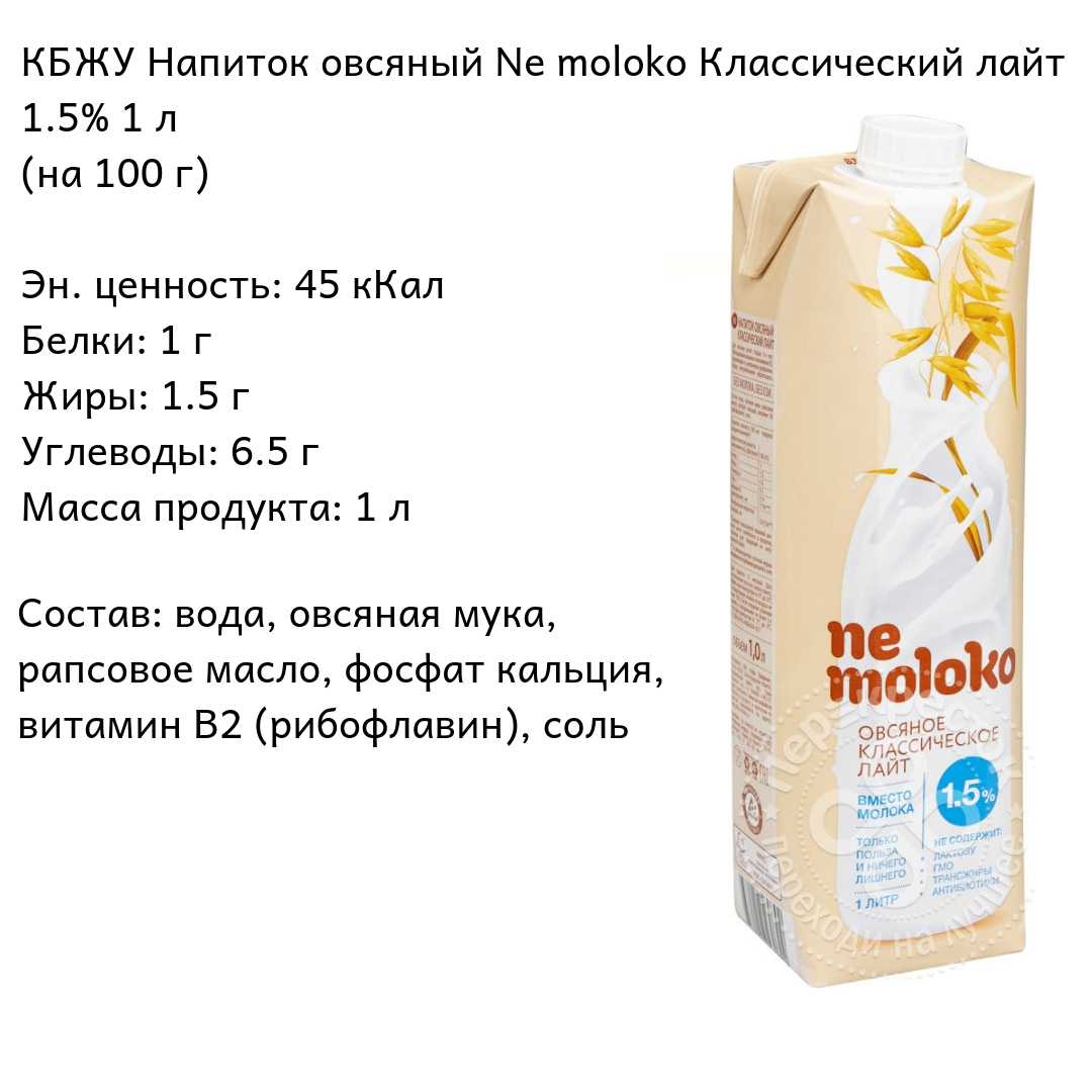 Калорийность молоко (100 г, 1 г...)