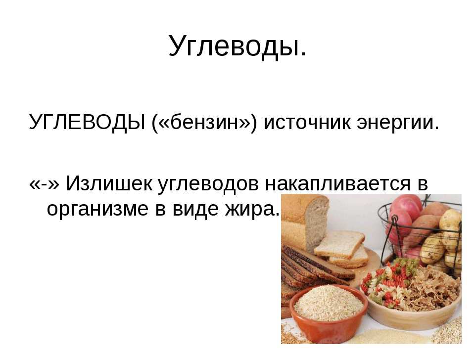 Содержание углеводов в продуктах питания (таблица)