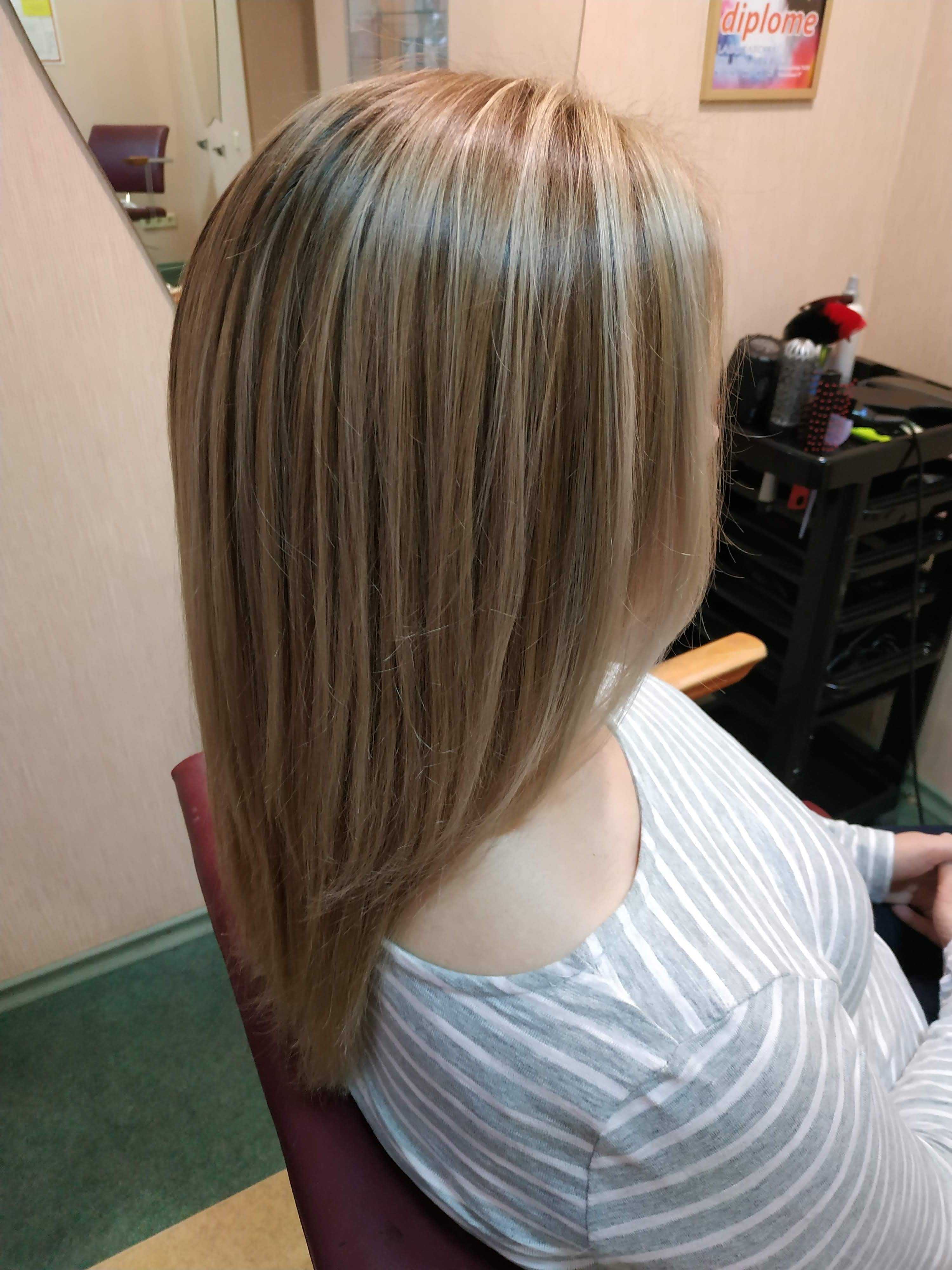 Тонкие волосы мелирование редкие до и после фото