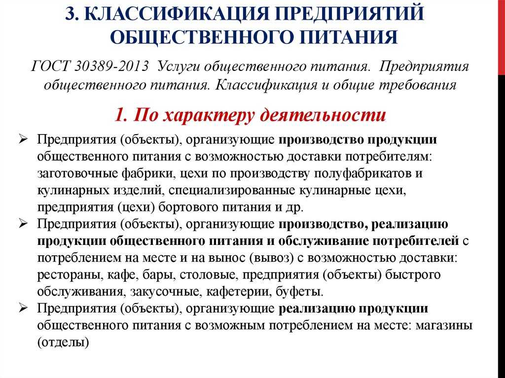 Предприятия общественного питания