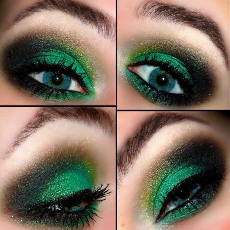 Макияж глаз под зеленое платье