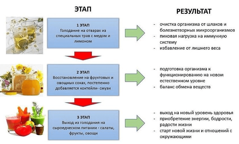 Каскадное сухое голодание схема