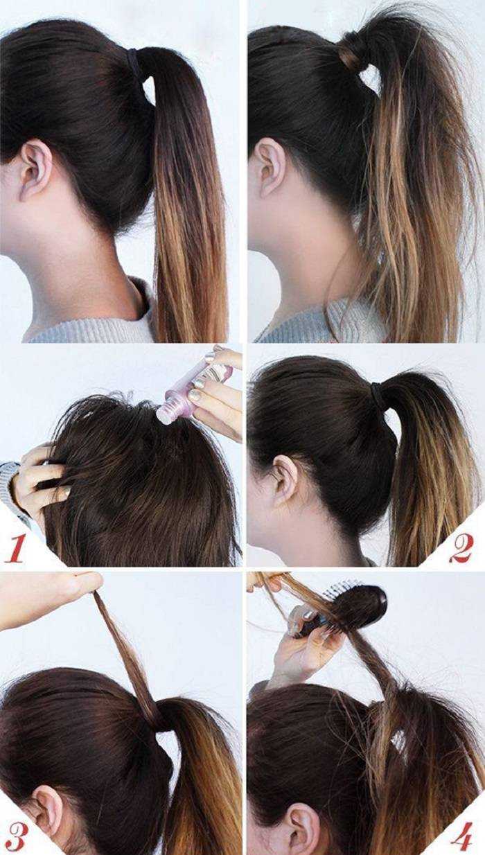 Как сделать хвост с прядью волос вместо резинки