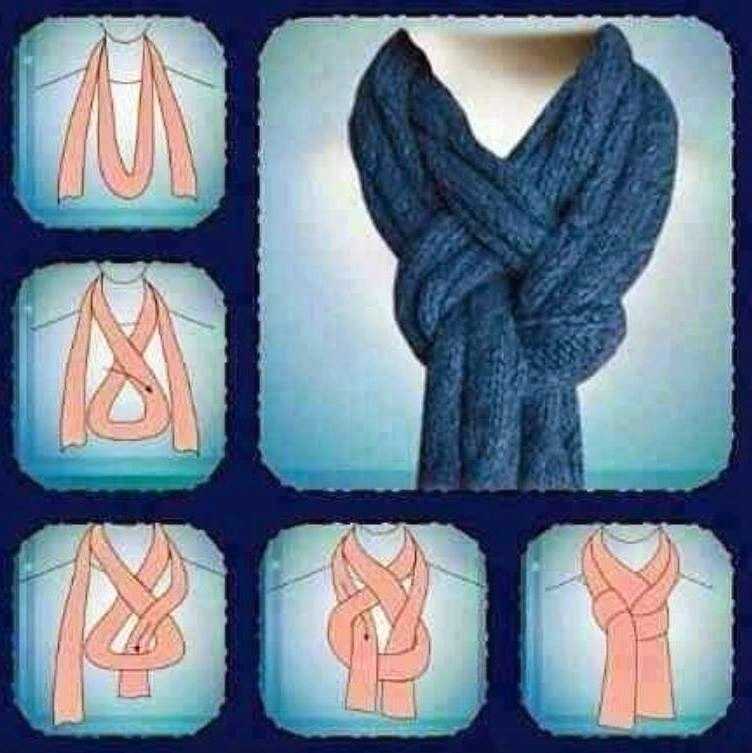 Завязать шарф красиво пошаговое