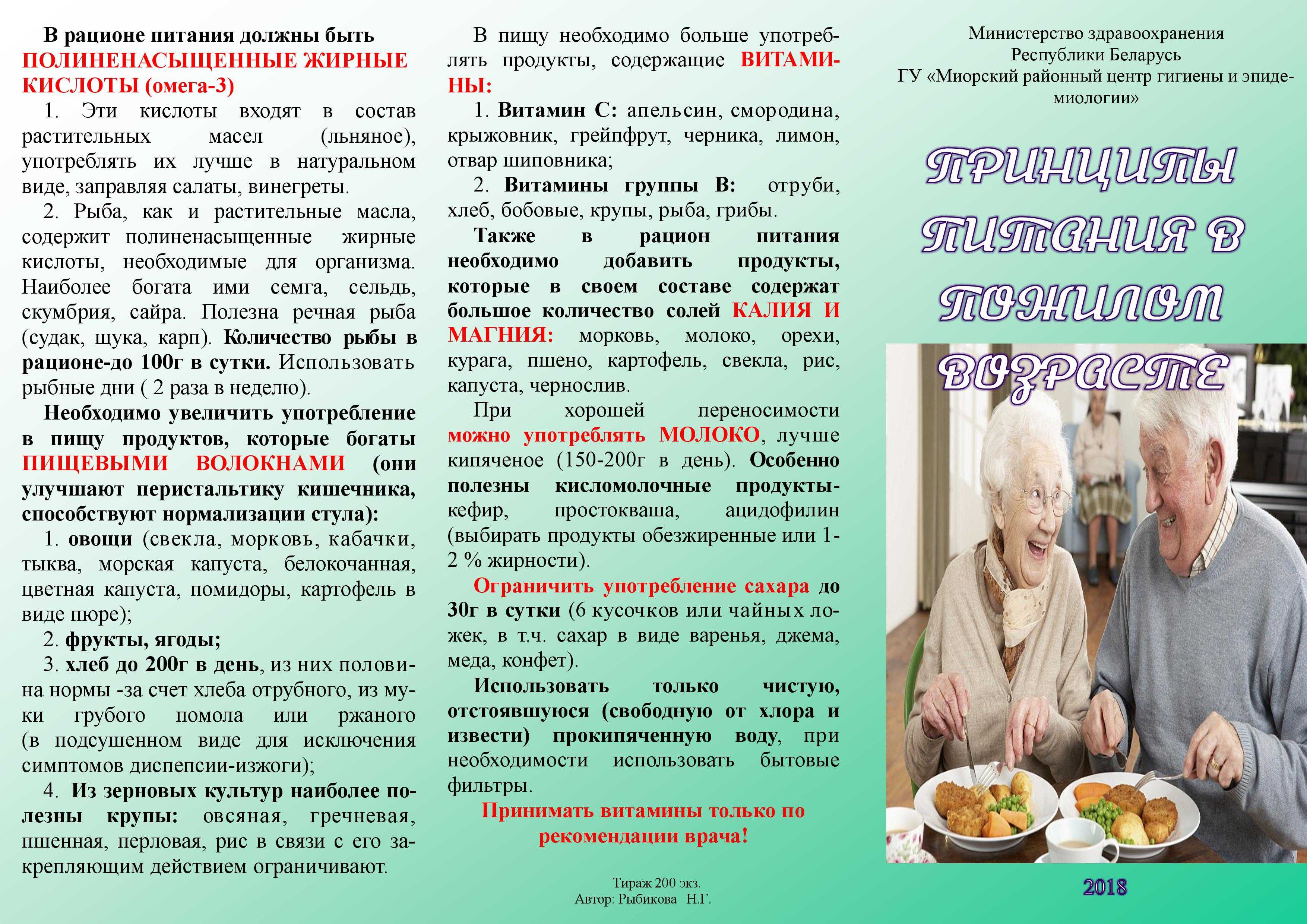 Диеты после 60. Питание пожилых людей рекомендации. Рекомендации по питанию пожилого возраста. Питание пожилых людей памятка. Советы по питанию для пожилых людей.