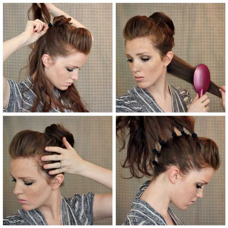 Как сделать прическу с гребнем на длинных волосах